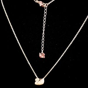 Swarovski Ombre Swan Graduated Champagne Color Crystals 15", extender Signed